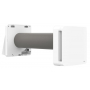 Hvid Klimair Unoklima 2.0 WiFi-ventilator med varmegenvinding og langt ventilationsrør vist adskilt.