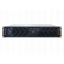 Fronten på Chieftec UNC-210T-B-U3-OP 2U-rack med ventilationsmønster, betjeningsknapper og USB-porte.