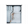 Chieftec UNC-210T-B-U3-OP 2U-rack set ovenfra med åbent kabinet, kabelføring og interne beslag.
