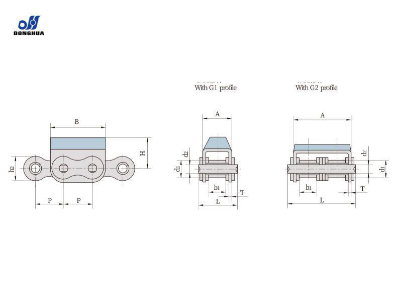 Rullekæde med vulkaniseret elastomer profil, 08B-G1 (3781322193 ...