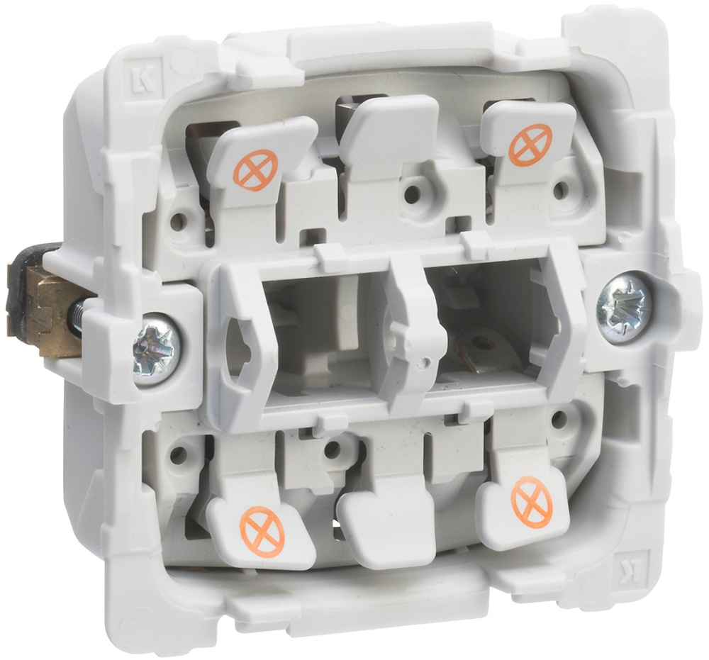 LK FUGA®, Lampeholder for 2 stk. 16A halvmodul lamper, 1 modul – Lauri
