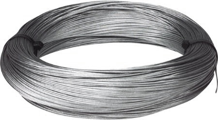 Tynd galvaniseret stålwire, Ø1,25 mm, brudstyrke 1,34kN (136 kg) - 200 ...