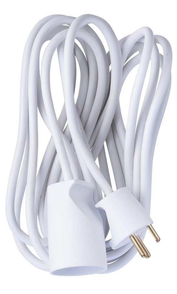 E-line Forlængerledning, MJ, 5 meter, hvid, H05VV-F 3G1.0, 230V/13A ...