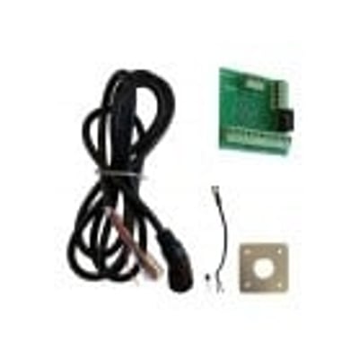 NBE 8-12PIN PTC-NTC motorprintkit med grønt printkort, kabel, adaptorplade og temperaturfølere.