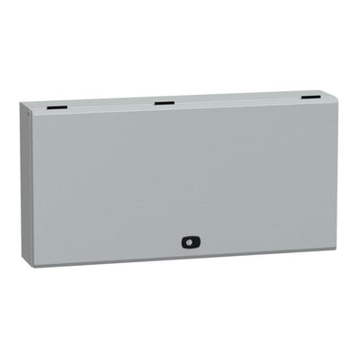 Schneider Electric Spacial S3DB skab i grå RAL 7035 med dimensionerne H400 x B800 x D150 mm, ideelt til vægmontering af udstyr med terminaler.
