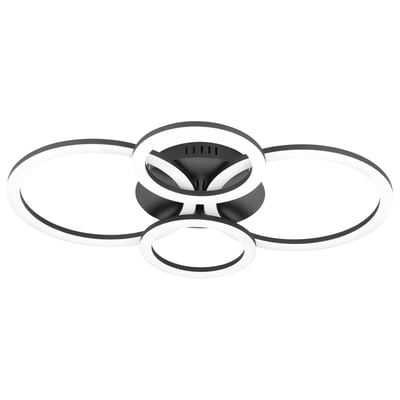 EGLO Parrapos-Z Loft L615 loftlampe i sort stål med tre justerbare ringe og integreret LED-lys, 615mm.