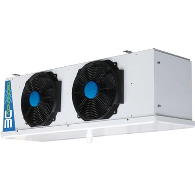 Fordamper 3C-A 3245-C med hvidt kabinet og to sorte ventilatorer, set skråt forfra.