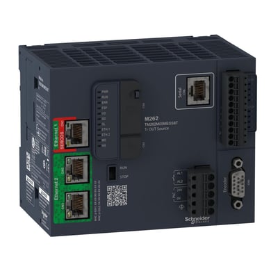 Schneider Electric Motion controller TM262M, 5ns/instruction, 4 akser med Ethernet TCP/IP Sercos, Ethernet 1 og 2 porte samt seriel port.