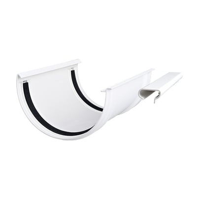 Plastmo samlestykke 11" i hvid plast, med en sort gummipakning indvendigt.