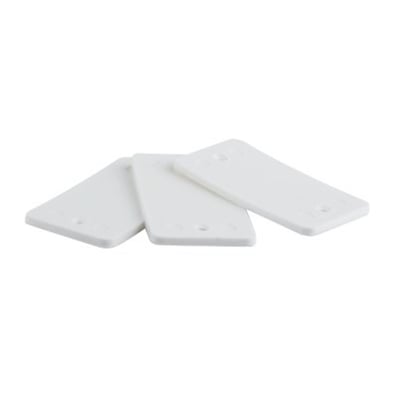 Harpun glasklods i hvid kunststof, 2 x 27 x 50 mm, vist som tre tynde, rektangulære klodser.