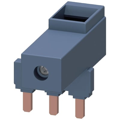 Siemens 3-polet parallelstik med tilslutningsklemme, designet til 3RT2.3, vist med kobberfarvede terminaler.
