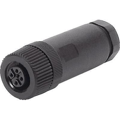 Festo nettilslutningsdåse NTSD-GD-13,5 med 4-pins fatning i sort plast, egnet til ventilstik.