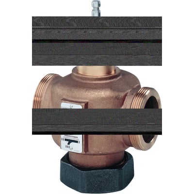 Siemens VVG41.32 2-vejs ventil i bronze med udvendigt gevind, PN16 og DN32, vist fra siden.