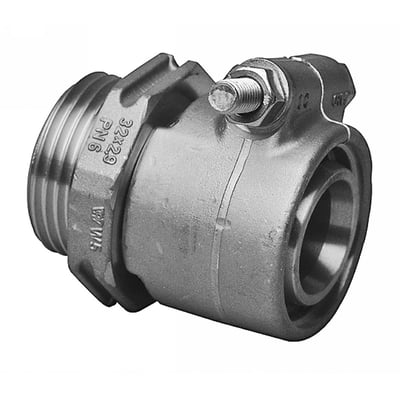 Uponor Wipex kobling PN6 i metal, viser mærket 32x29 PN6 og beslag i syrefast stål på hvid baggrund.