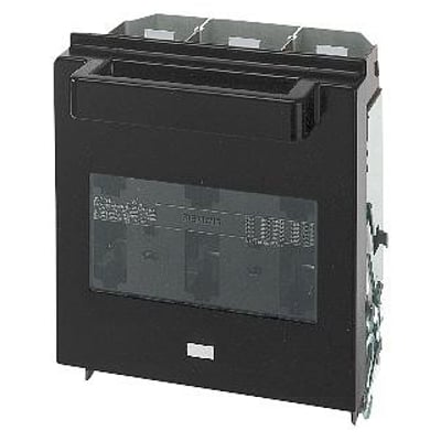 Siemens sikringsafbryder 3NP5360-0CA10 med 400A og 690V, viser NH1 og NH2 sikringsstørrelser i sort kabinet.