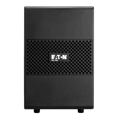 Sort Eaton 9SX eksternt batterimodul på 36 V og 1000 VA i tower-format med perforeret front.