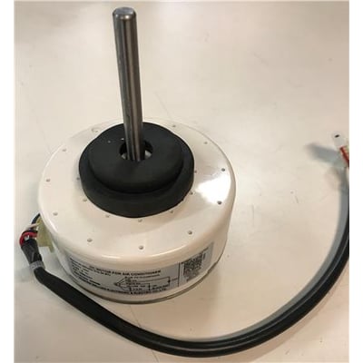 Børsteløs DC motor fra Solar Plus med en metalaksel og sort gummiophæng, perfekt til MSA-18 indedele.