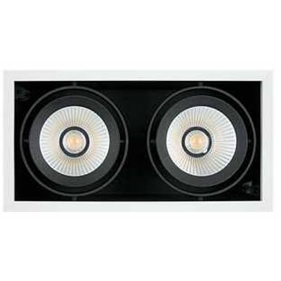 Ledvance Spot Multi indbygningsspot i hvid, med to LED-lamper, 2x30W, 3000K, 38° spredning, og hvid finish.