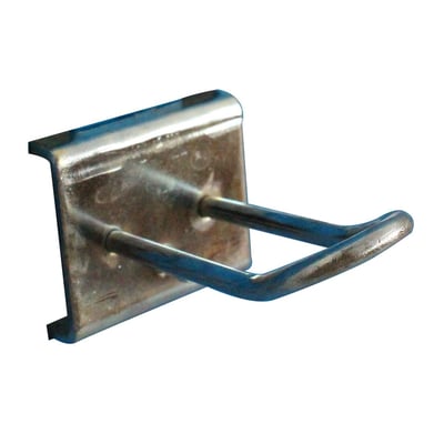 Maskinfabrikken Universal dobbelt krog med rund snude, 50mm lang og 4mm tyk, lavet af metal.