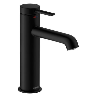 Damixa Iris etgrebsbatteri i mat sort messing med 114mm tud, vandbesparende funktion og koldstart.