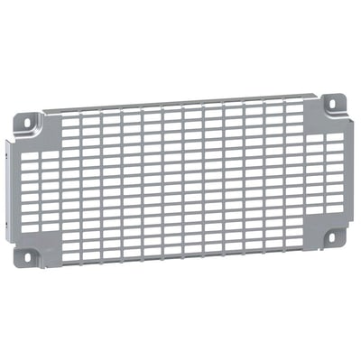 Isoleret billede af Schneider Electric Spacial Stil SM montageplade i størrelsen 600x1200mm med zinkbelagt finish.