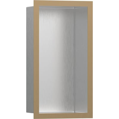 Hansgrohe XtraStoris Individual vægniche i bronze med børstet rustfri stålindsats. Mål 300x150x100 mm.