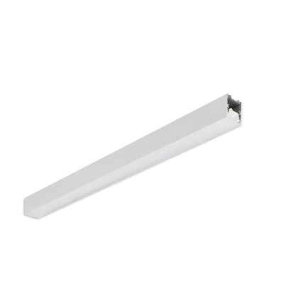 Minimalistisk Philips Keyline SM350C 1200 mm linjearmatur i aluminium med 2700 lm og 4000 K, vist på hvid baggrund.