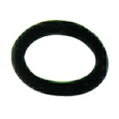 Sort, ringformet NBR-pakning med hul i midten, mål 43 x 55 x 3 mm.