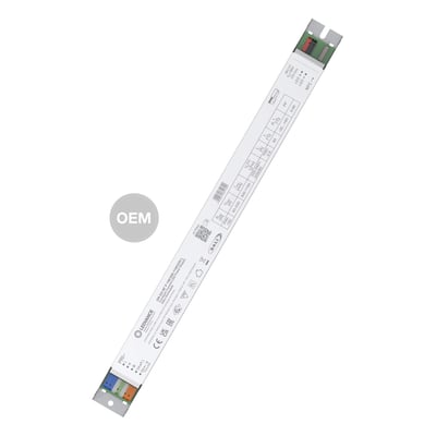 Ledvance LED-driver Performance lin på 150 W med lang, hvidt kabinet og synlige tilslutninger i begge ender.