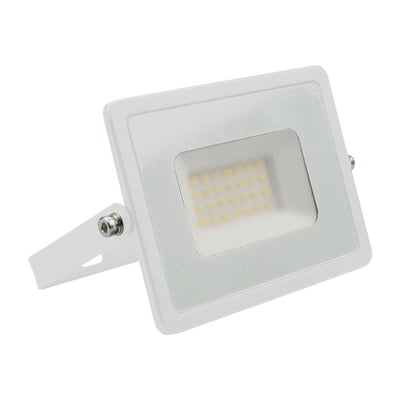 V-TAC 30 W LED-projektør med hvidt hus, rektangulær front og synlige LED'er bag dækslet.