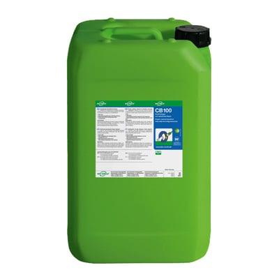 Bio-Circle CB-100 rensningsmiddel i 10 liters grøn plastdunk med sort skruelåg og etikette med produktinformation.