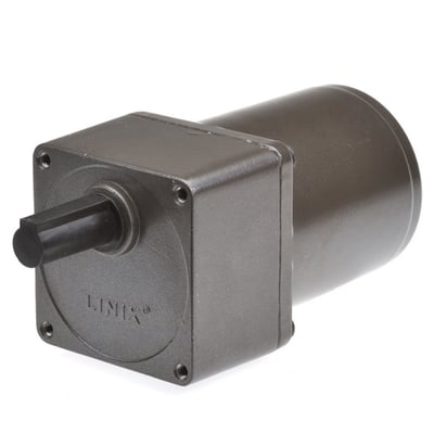 NBE YN70 gear motor med 15 RPM, 230 Volt, 50Hz og 20 Watt, fremstillet i mørkegråt metal med en sort udgående aksel.