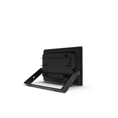 Bagside af Ansell Lighting Eden LED projektør i sort aluminium, med justerbar monteringsbøjle.