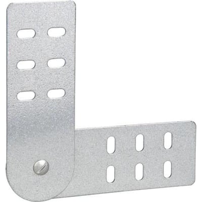 Lauritz Knudsen justerbart koblingsbeslag i stål med Zinc+ overfladebehandling, 60 mm højde, viser montagehuller.