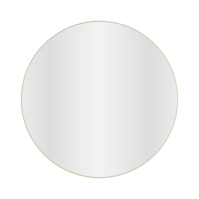 Loevschall Refine rundt spejl med en diameter på 100 cm og en elegant, børstet messingfarvet metalramme.