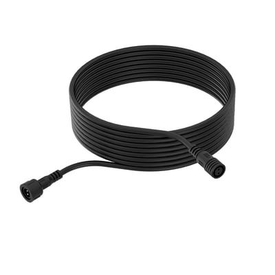 Philips Lighting GardenLink 10 meter tilslutningskabel i sort, vist rullet sammen på en hvid baggrund med tydelige stik i hver ende.
