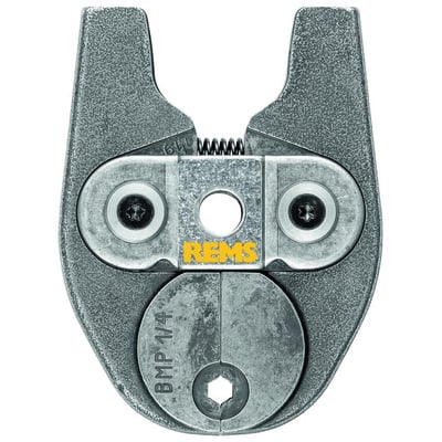 Nærbillede af Rems Mini BMP presstangens indvendige mekanisme og mærkning 'BMP 1/4', viser præcist design.