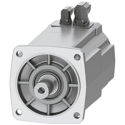 Siemens SIMOTICS S-1FK2 CT servomotor i sølvgrå metal med 22 Nm drejningsmoment og to vinklede stikforbindelser på toppen.