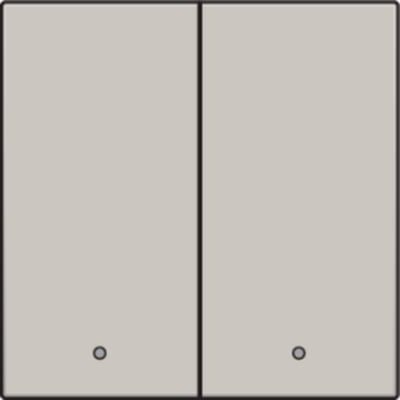 Niko smart 2-tryk tangent i lysegrå med integreret linse og to små knapper på forsiden.