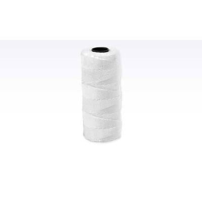 Roliba hvid mursnor i 3-slået nylon med 1,2 mm diameter og 120 m længde på krydsspole.
