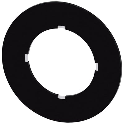 Siemens mærkeplade til potentiometer, blank sort med en diameter på 40 mm, uden påskrift.