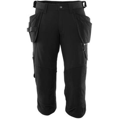 Mascot knickers i sort, C58, fremstillet af vandafvisende fire-vejs strækstof med integrerede CORDURA® lommer og værktøjsstropper.