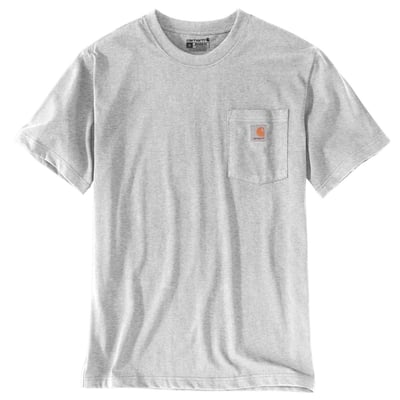 Carhartt Dearborn T-shirt i grå, str. XL, med afslappet pasform, rund hals og brystlomme med logo.