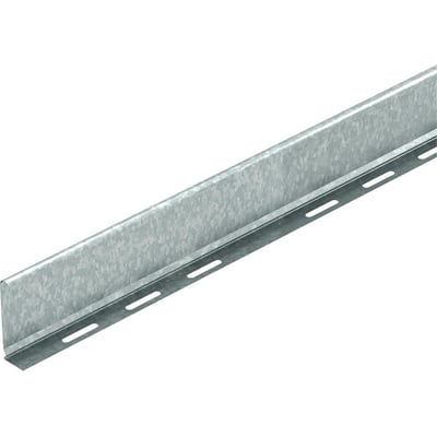 Nærbillede af OBO Bettermann deleskinne TSG med tydelige monteringshuller og el-forzinket overflade.