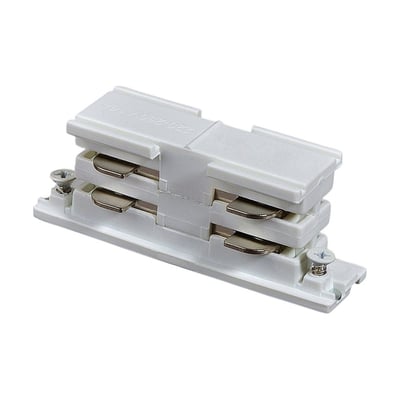 SpectrumLEDs hvide LED-loftlampe i aluminium vises som en aflang hvid monteringsdel med synlige metaldele og skruer.