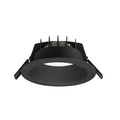 Inverso G2 Ø150, en sort downlight med 20W effekt og 1800 lumen, monteret på hvid baggrund.