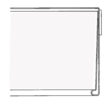Flad hyldeforkant med klæb på bagsiden, 39x885mm, sælges i pakker af 50 stk.