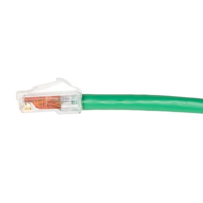CommScope Patchkabel Kategori 6 GS8E XL i grøn LSZH med en længde på 5,19 meter, vist med RJ45-stik og kabel.