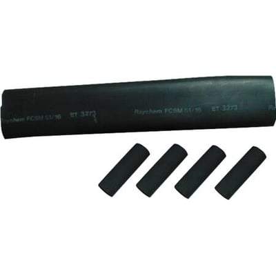 TE Connectivity krympemuffe EPKJ til 4 kabler 95-150 mm², vist med fire separate muffeender på hvid baggrund.