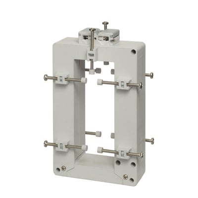 Carlo Gavazzi CTD-9V strømtrafo, 1000/5 A, klasse 0,5 og 125 x 35 mm, med gråt rektangulært hus og åbning.